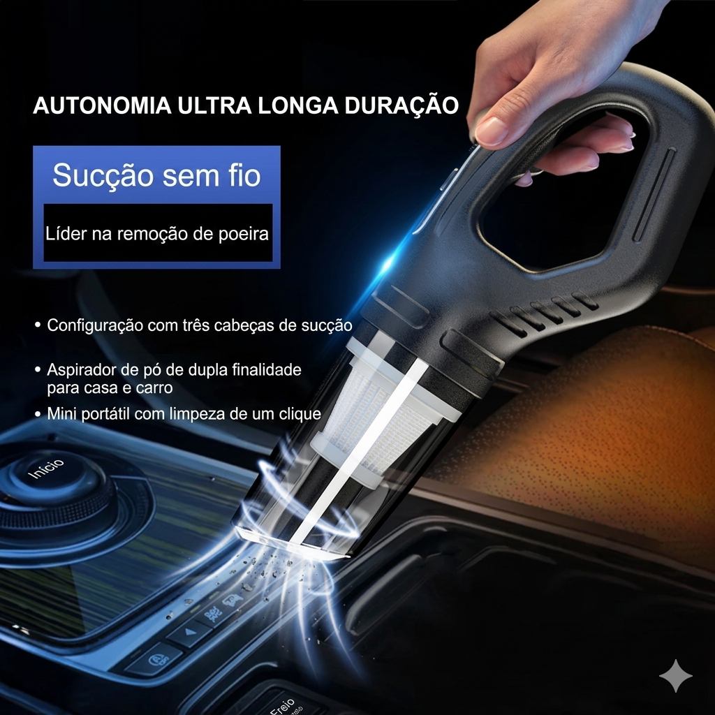 TurboVac Pro – Aspirador Portátil Sem Fio 120W