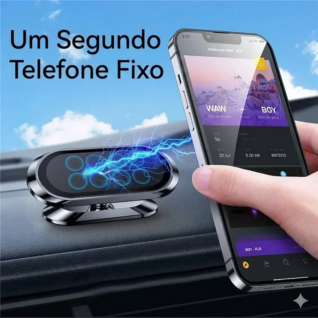 MagDrive Pro – Suporte Magnético Premium com Fixação Ultraforte para Celular