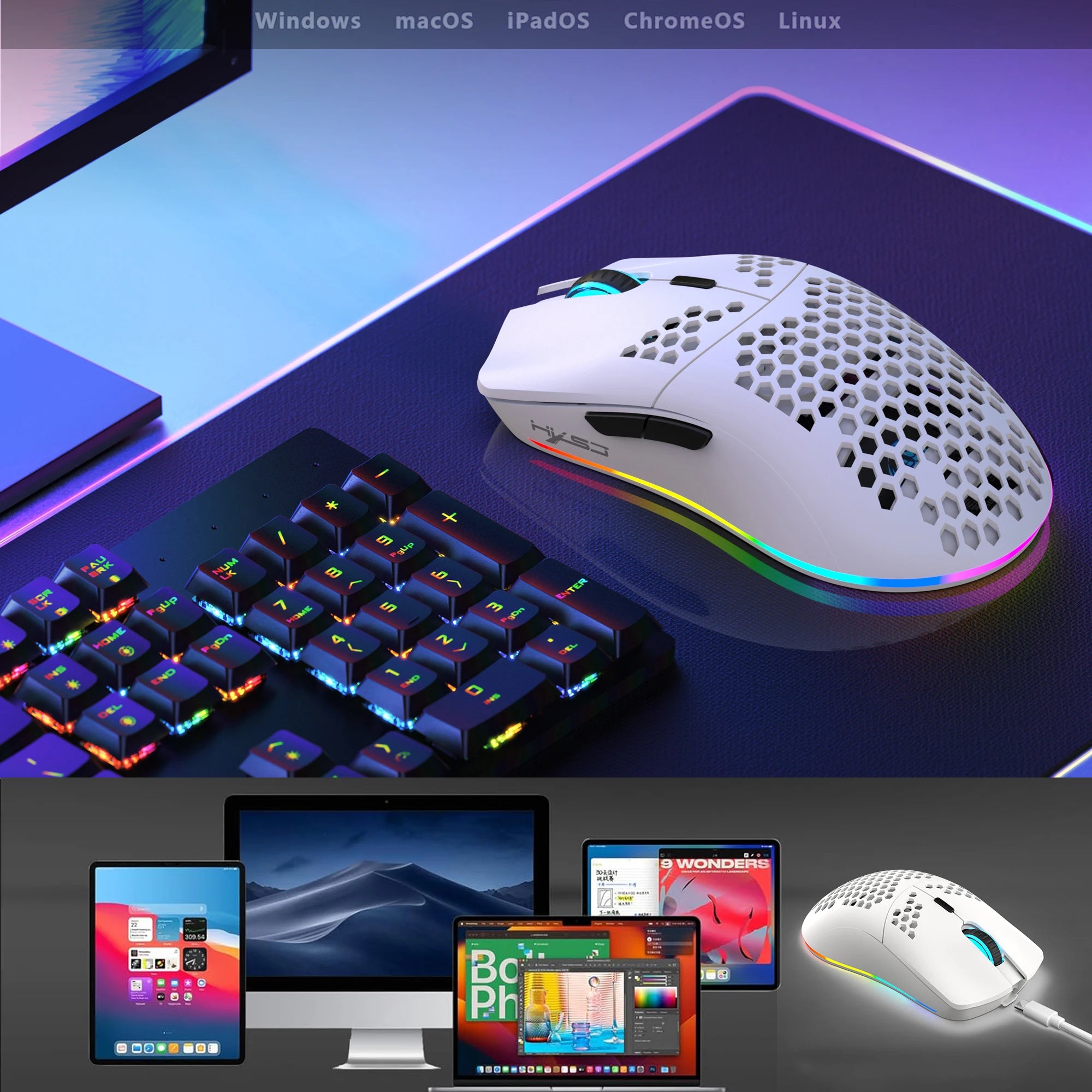 Mouse Gamer Sem Fio T66