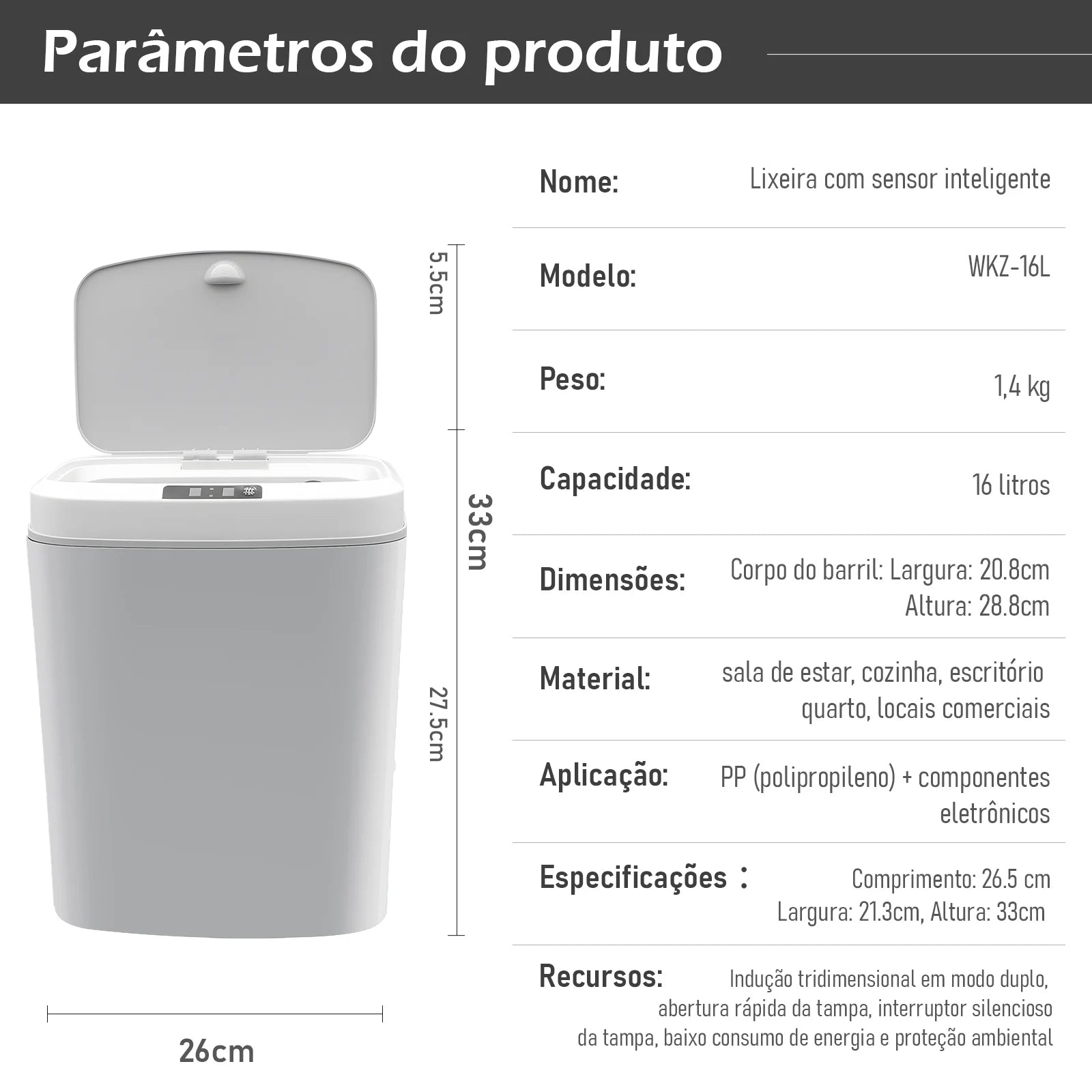 Lixeira Inteligente com Sensor Automático