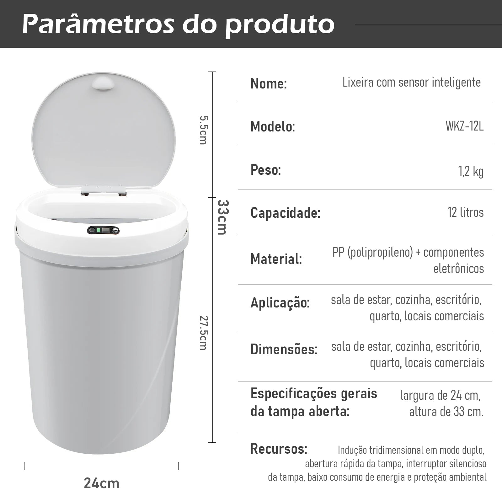 Lixeira Inteligente com Sensor Automático