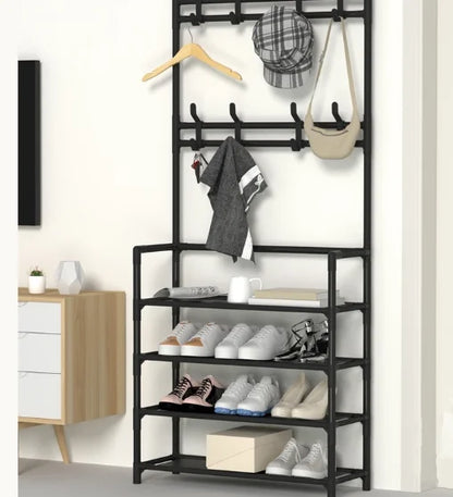 Organizador 3 em 1 Premium – Sapateira, Cabideiro e Closet Compacto