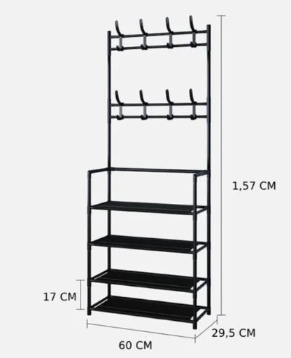 Organizador 3 em 1 Premium – Sapateira, Cabideiro e Closet Compacto
