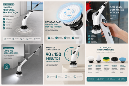 TurboClean – Escova Elétrica de Limpeza Profunda