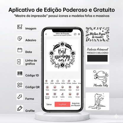 P50 Pro – Impressora Térmica Portátil Bluetooth para Etiquetas Personalizadas