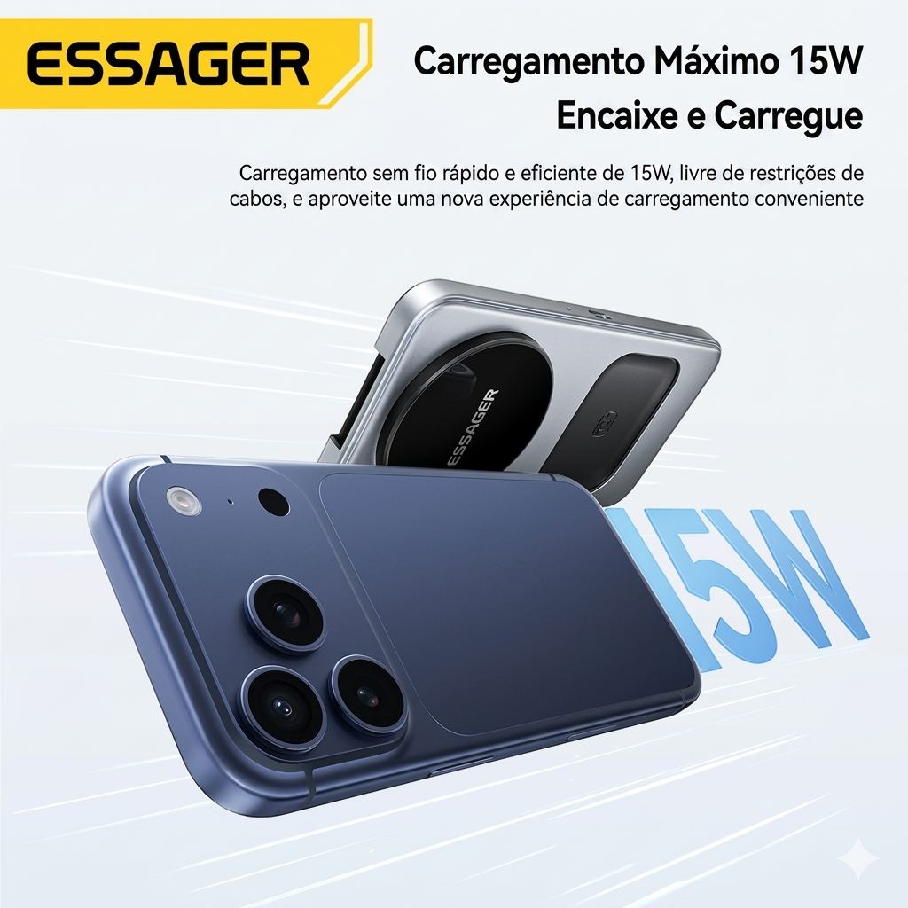 FoldCharge Pro 3 em 1 – Estação de Carregamento Sem Fio