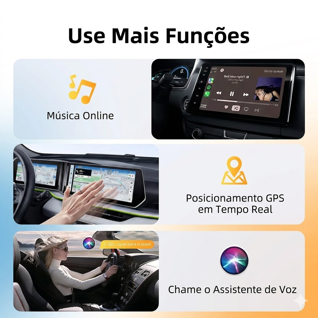 DriveLink Wireless Pro – Adaptador CarPlay e Android Auto