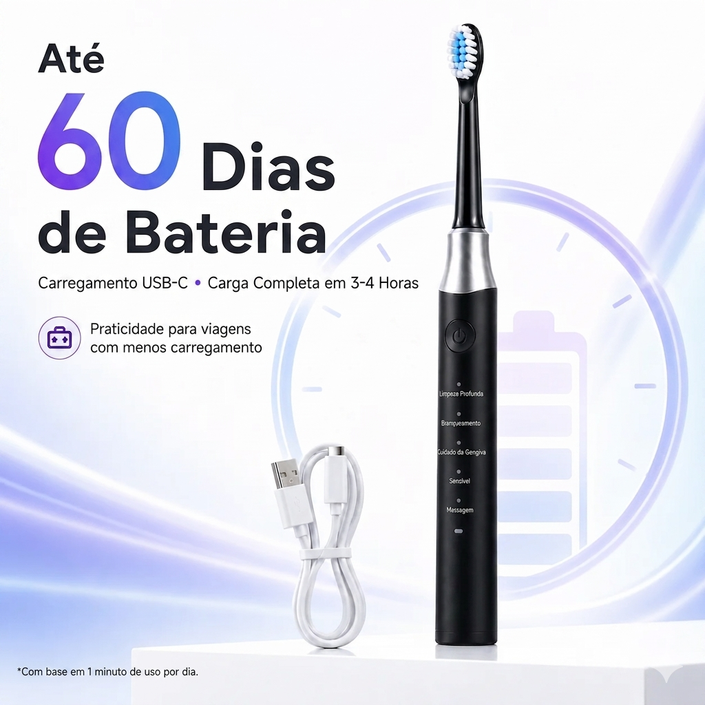 SonicSmile Pro – Escova Elétrica Sônica Recarregável