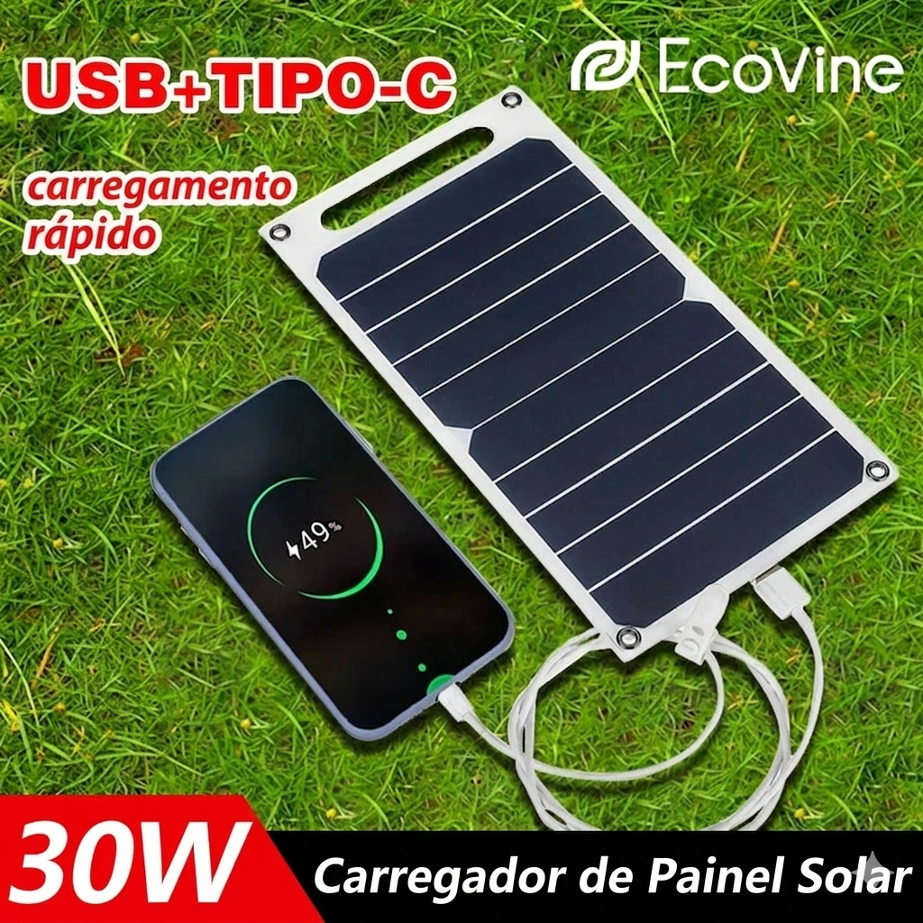 SolarCharge Pro – Painel Solar Portátil USB-C