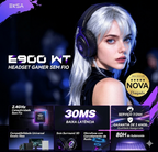 Headset Gamer Wireless RGB