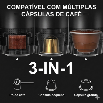 CoffeeGo Pro 3 em 1 – Cafeteira Expresso Portátil