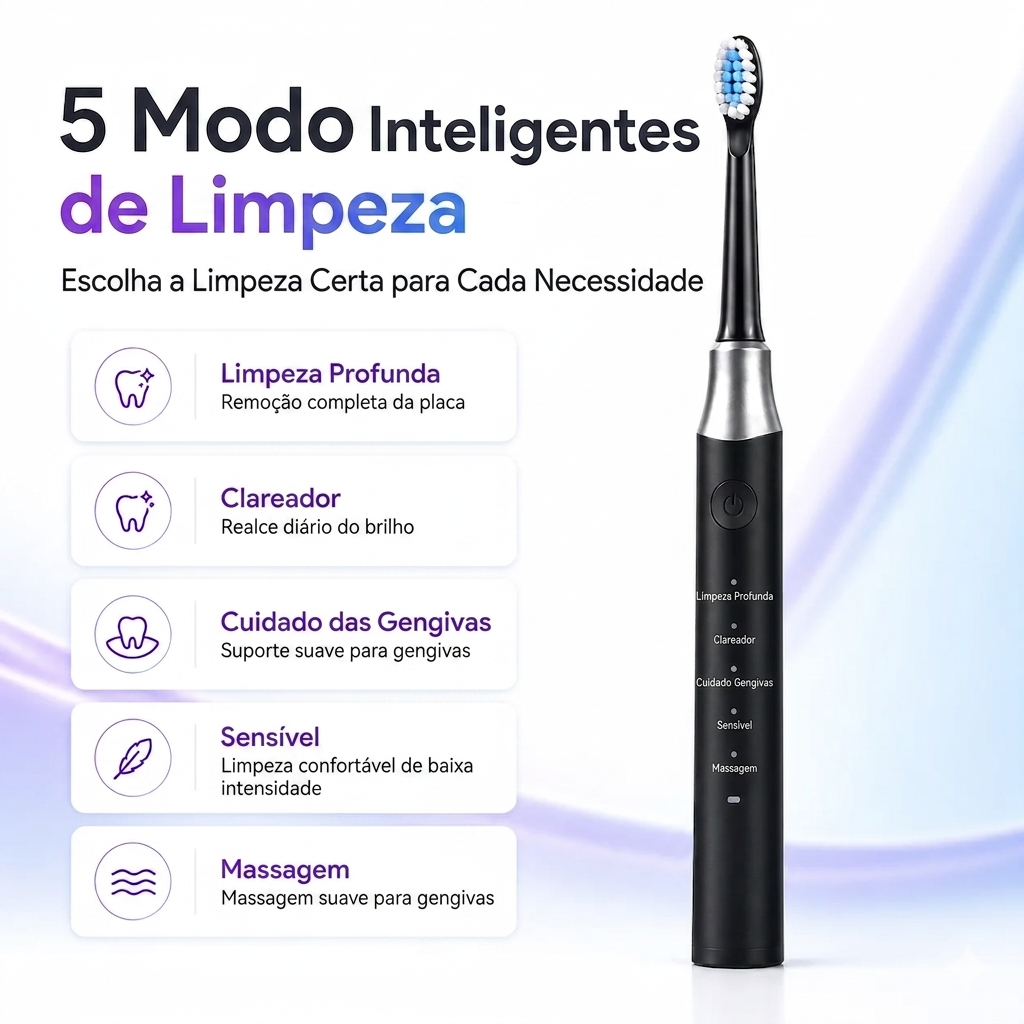 SonicSmile Pro – Escova Elétrica Sônica Recarregável