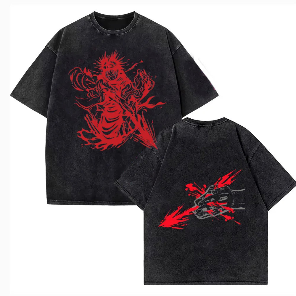 Jujutsu Vintage Camiseta Anime Streetwear Premium