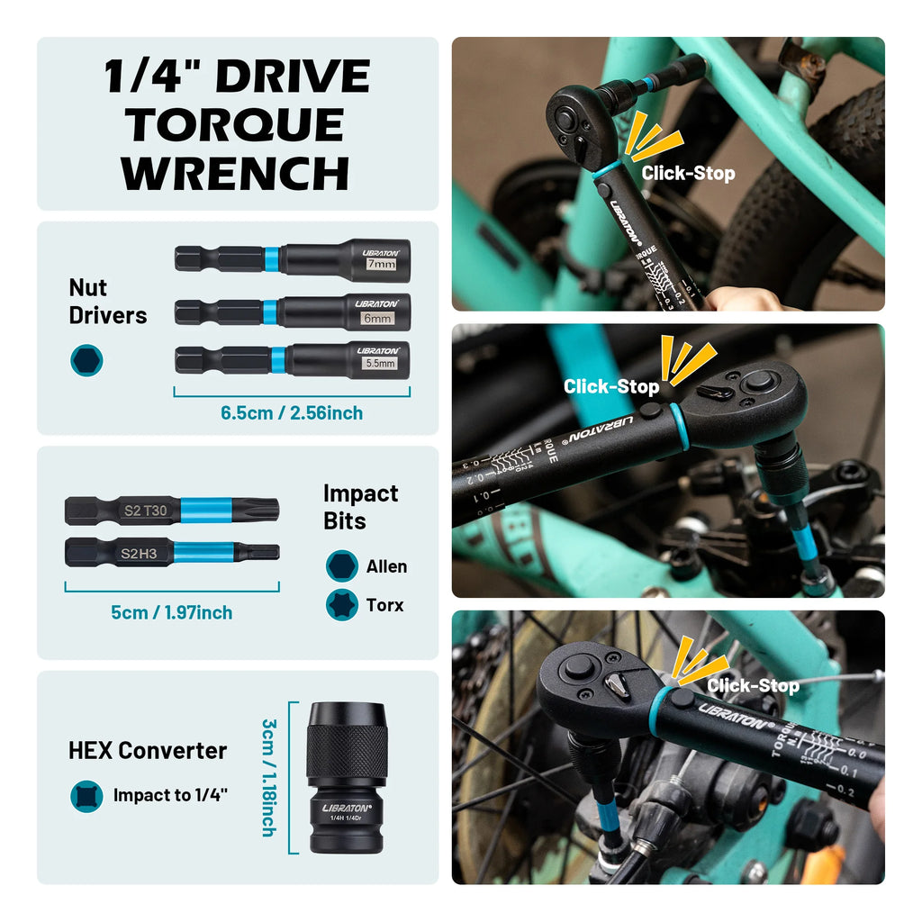 Kit Chave com 21 Peças de Torque para Bicicleta.