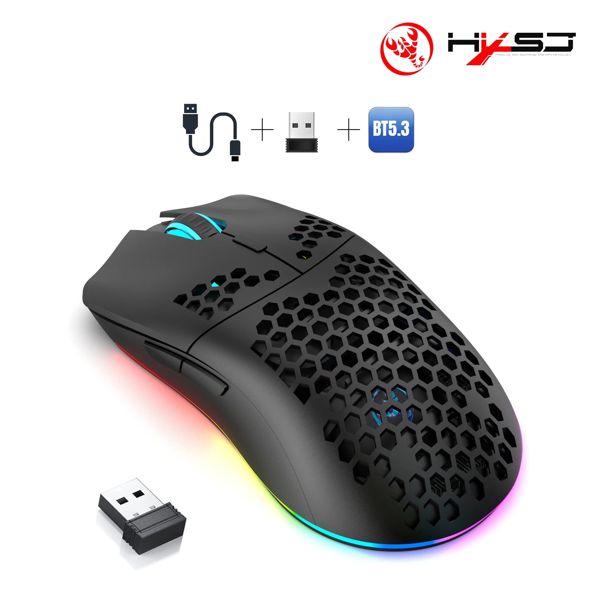 Mouse Gamer Sem Fio T66