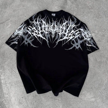 Cyber Thorn Tee | Camiseta Streetwear Gótica em Algodão