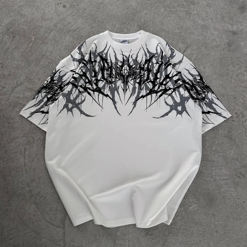 Cyber Thorn Tee | Camiseta Streetwear Gótica em Algodão