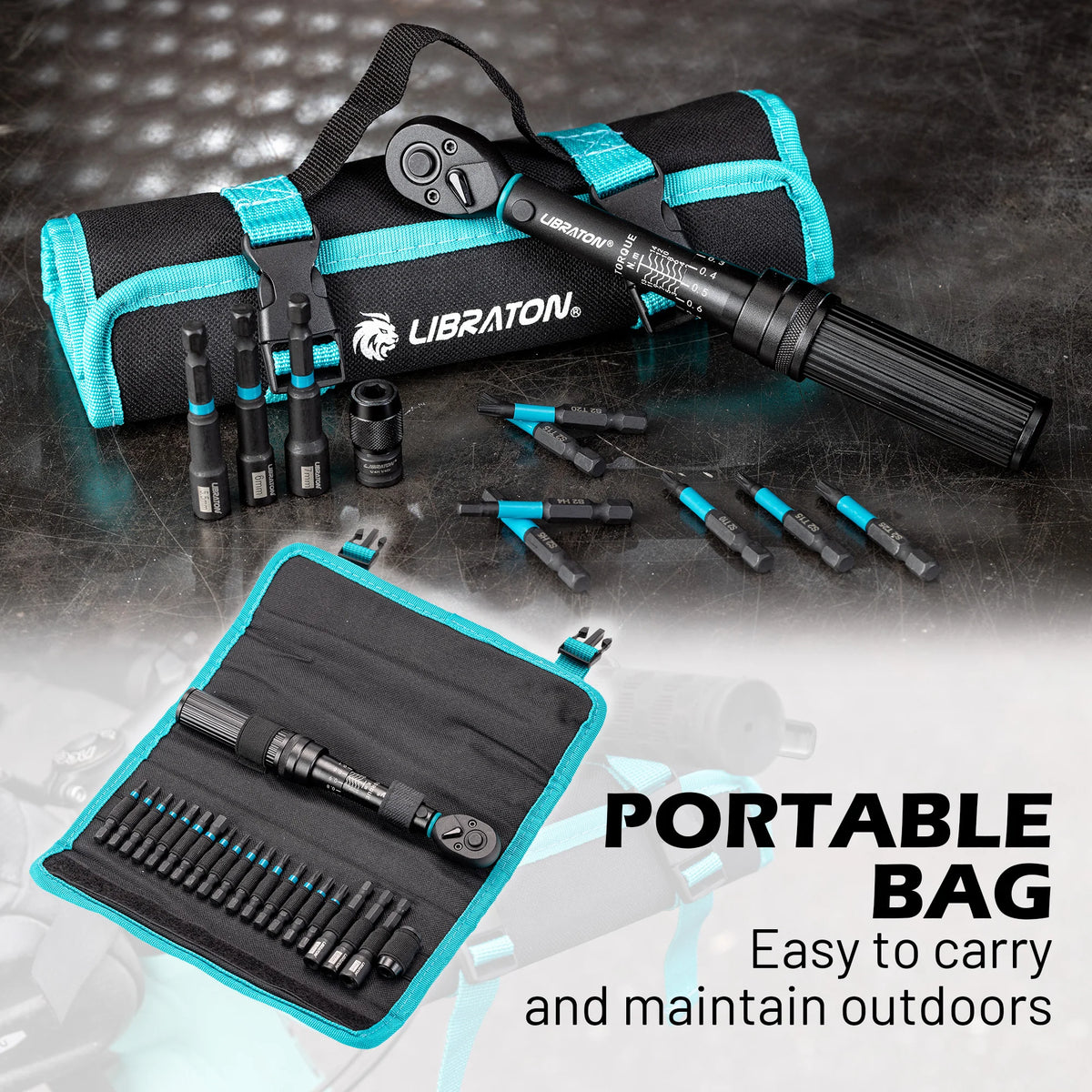 Kit Chave com 21 Peças de Torque para Bicicleta.
